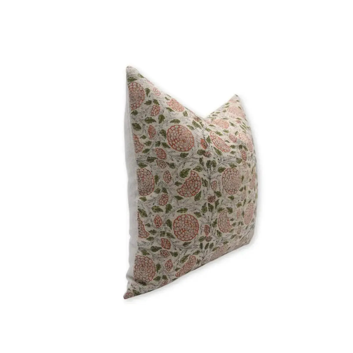 Decorative Block Print Thick Linen Cushion Cover-Karwachauth
