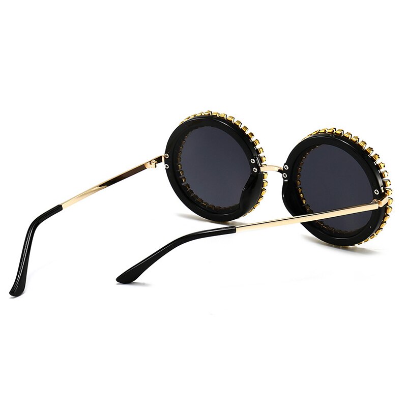 Luxury Brand Designer Round Diamond Sunglasses Women Fashion Vintage Party Travel Steampunk Sun Glasses Sexy Ladies Shades UV400