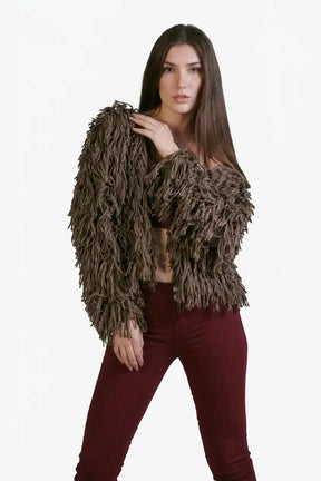 Luxury Alpaca Fringe Cardigan