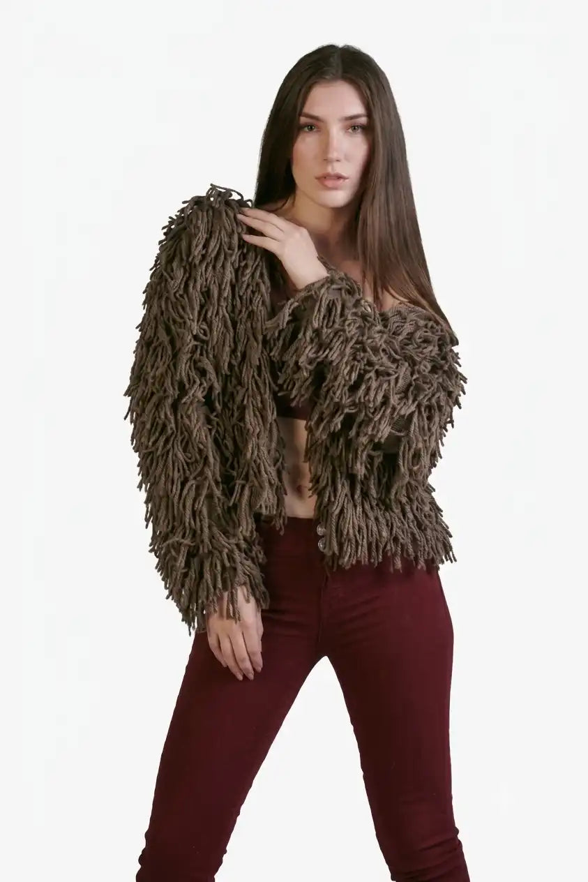 Luxury Alpaca Fringe Cardigan
