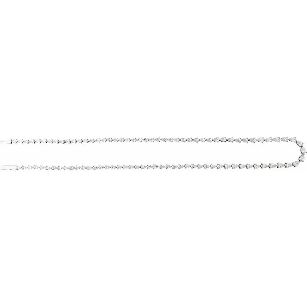 10 CT Lab-Grown Pear Diamond Line Necklace in 14K Gold
