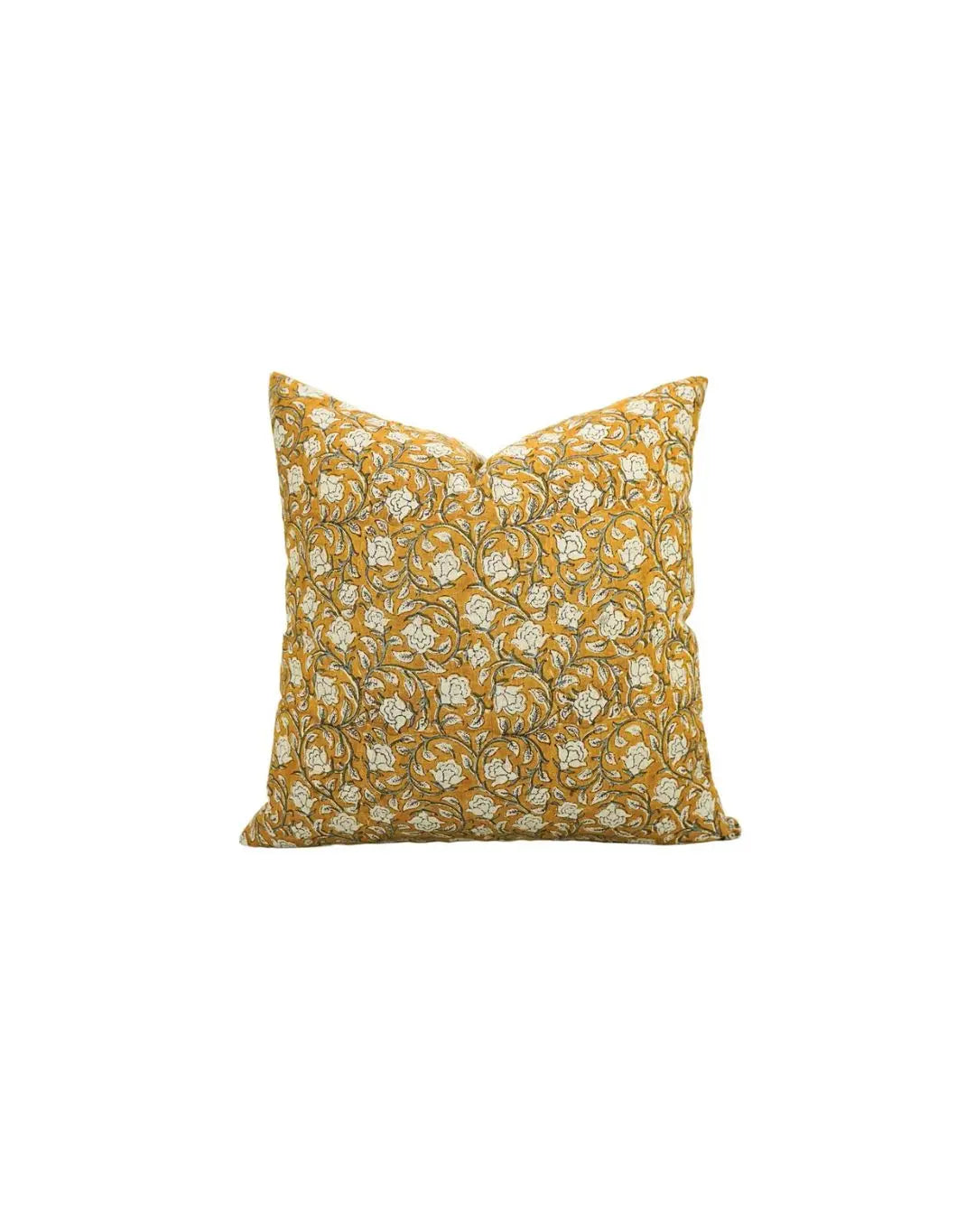 Boho Decor Hand-carved Block Printed Boho Pure Linen Pillow Cover- Amritvela