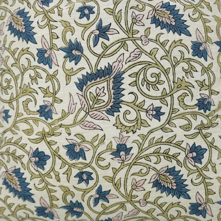 Handcrafted Block Print Linen Blend Pillow Cover - Hawa Mahal