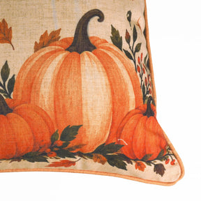Autumn Viscose Linen Pillow Cover with Piping for Halloween
