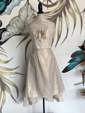 Luxe Linen Metallic Top & Skirt Set