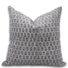 Block Print Thick Linen Boho Décor Cushion Cover- Tulsi Buti