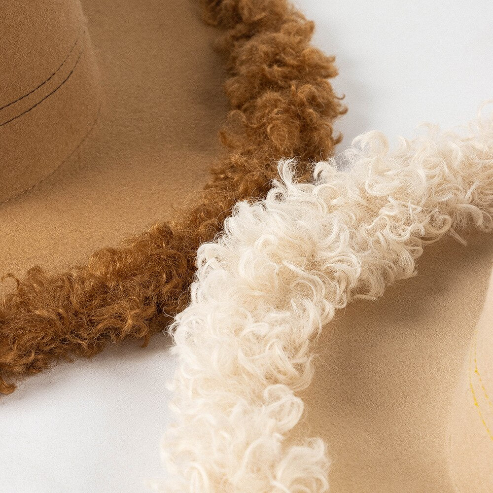 Faux Fur Rim Wool Hat