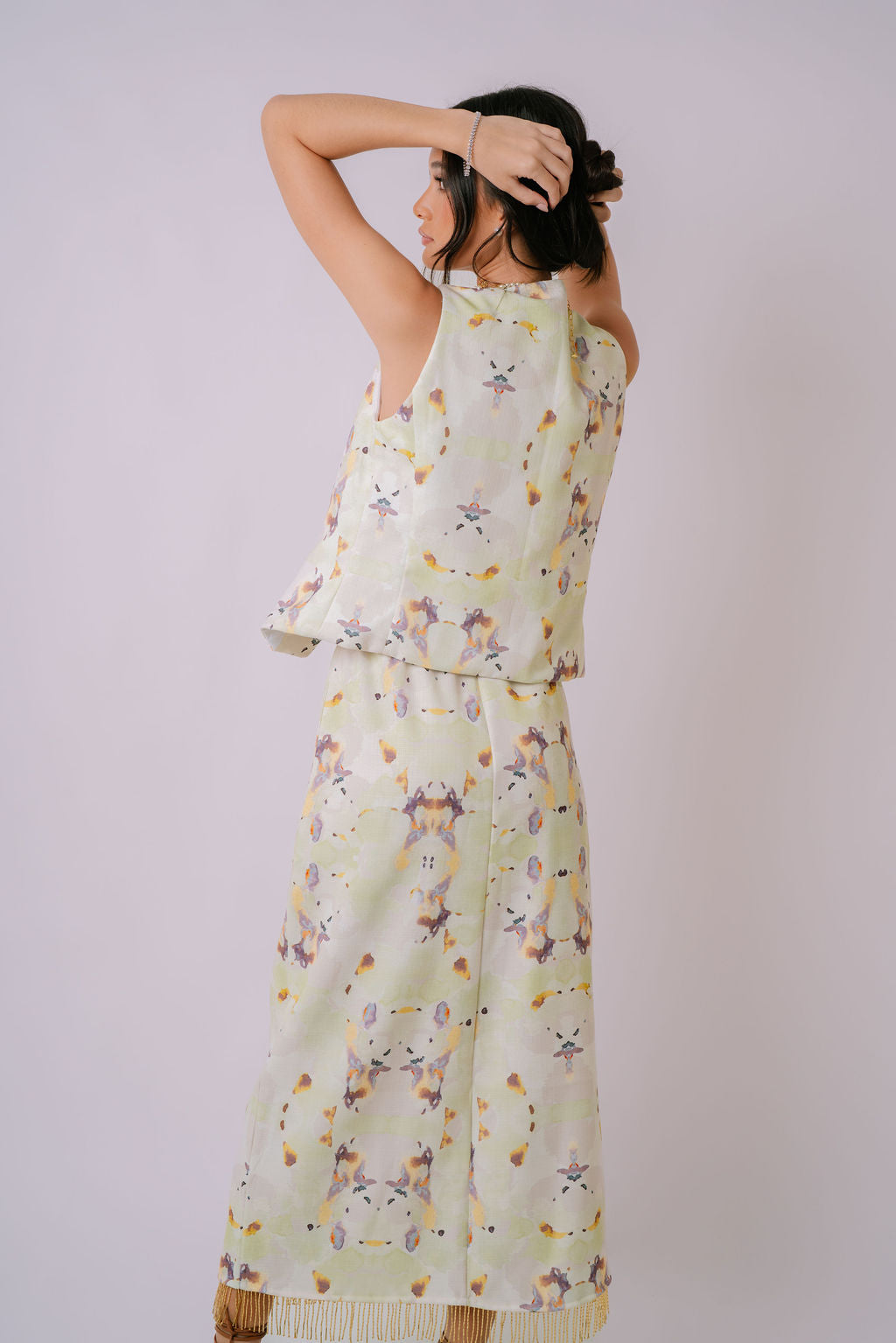 Camellia Beaded Midi Skirt