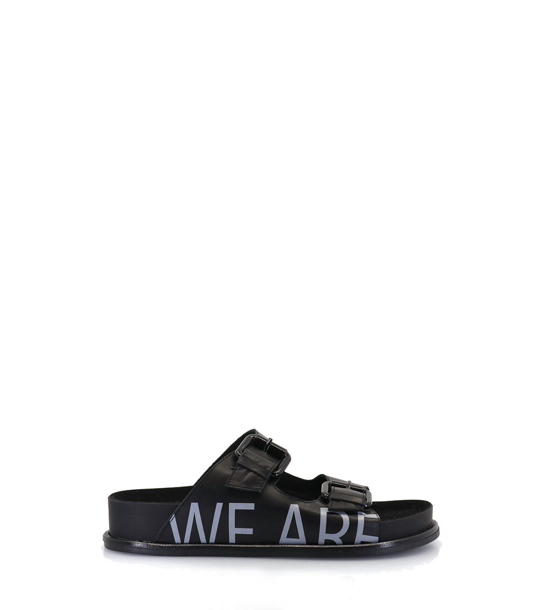Stylish Black Birk Leather Sandals Minty