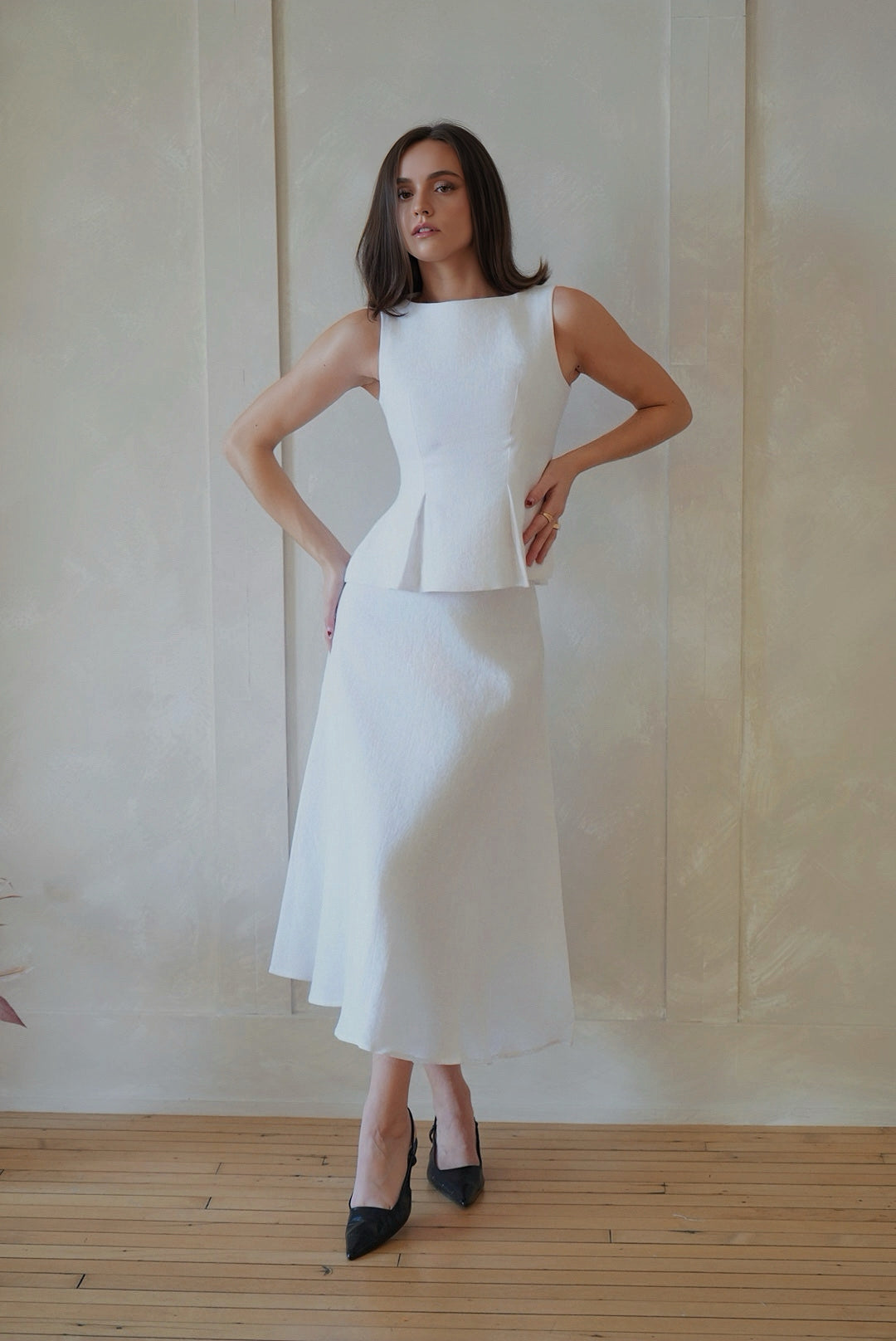 Jiulia Two-Piece Set in White