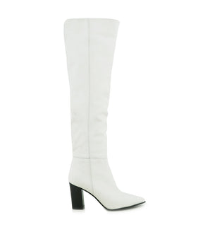 Chic White High-Top Boots Nasha