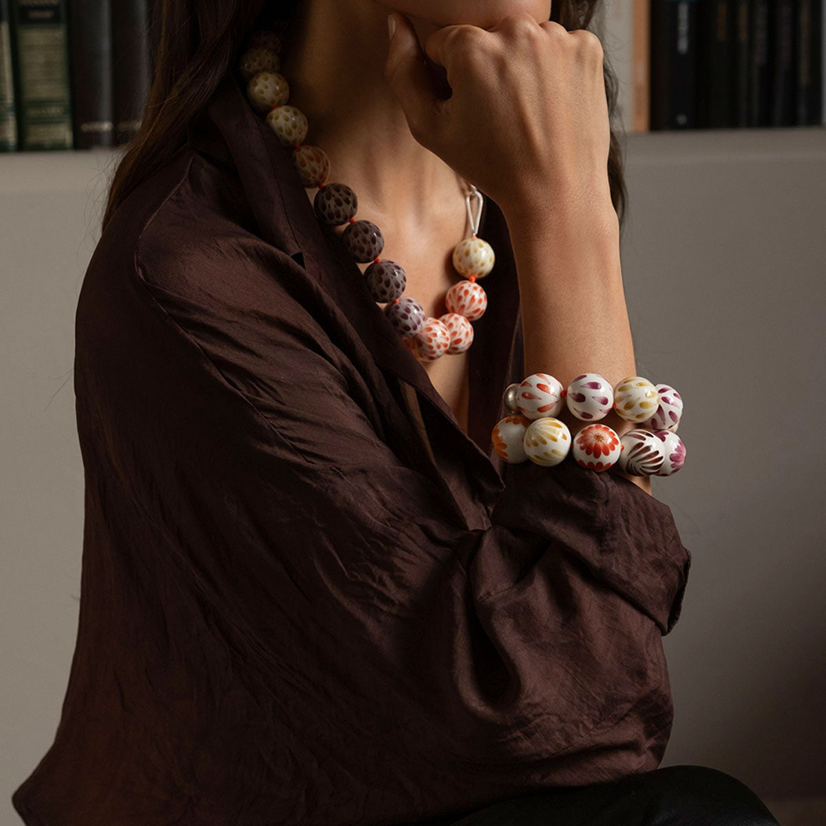 CARMEN Artisan Ceramic & Crystal Bracelet