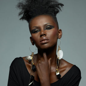 Amun Divine Gold Feather Earrings