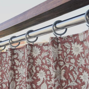 Hand Block Print Duck Canvas Curtain -manikarnika