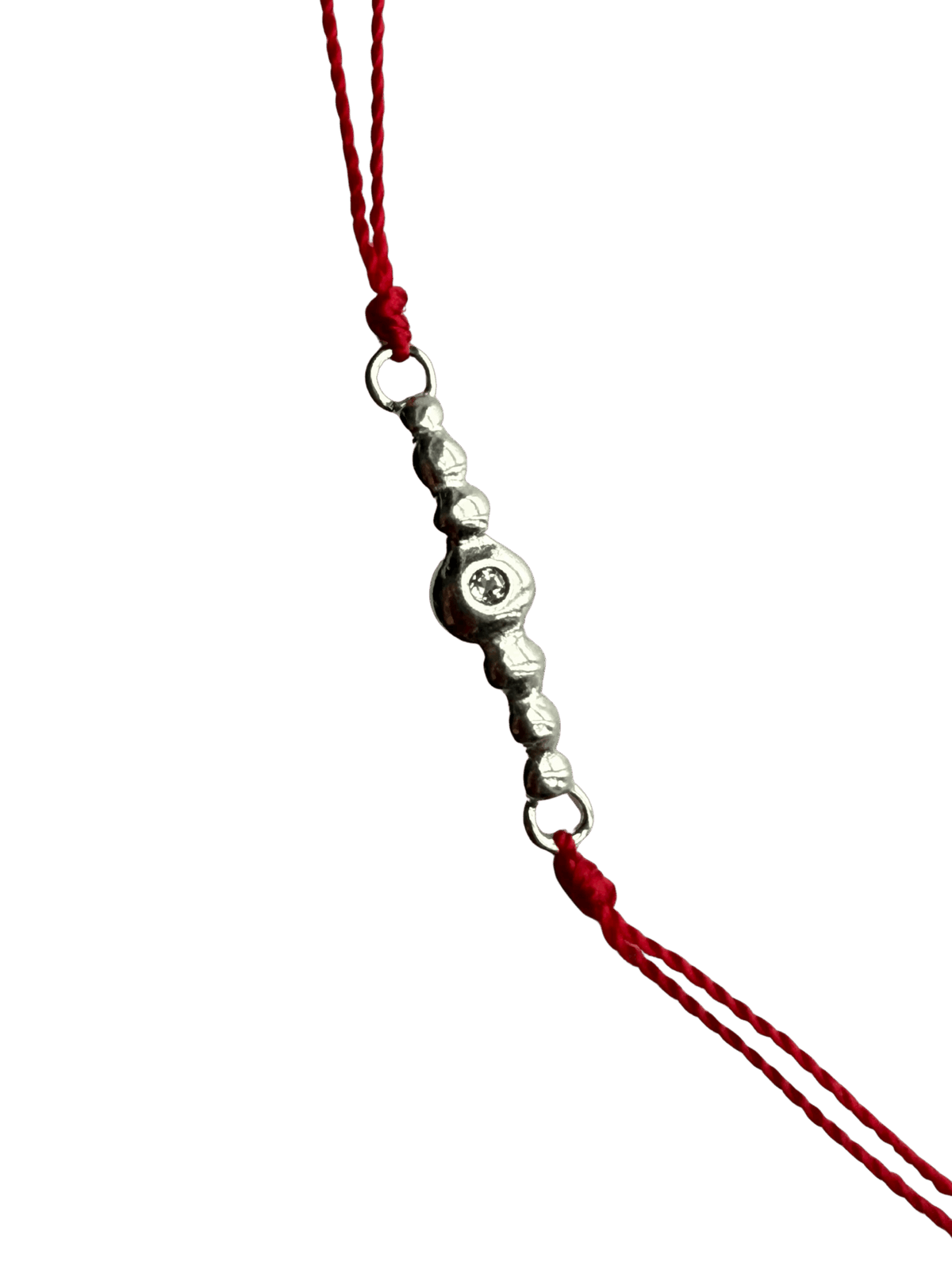 : /AH-MI/ Friendship & Travel Bracelet Sterling Silver Red Cord