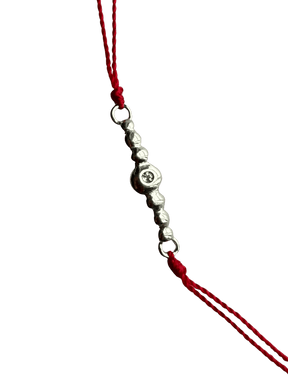: /AH-MI/ Friendship & Travel Bracelet Sterling Silver Red Cord