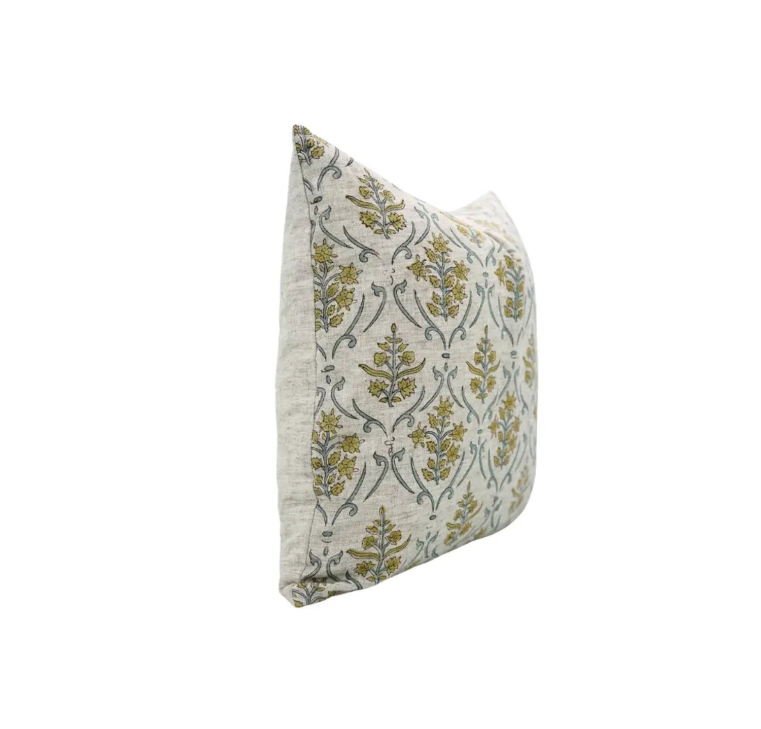 Natural Hand Block Printed Viscose Linen Pillow Cover - Vishal Pushp