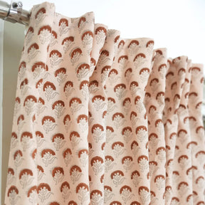 Artistic Block Viscose Colored Linen Curtain - Juju Flower