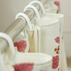 Elegant Hand Block Print Thick Cotton White Curtain- Swadesh