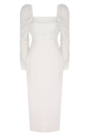 Ruched Sleeves Bodycon Dress