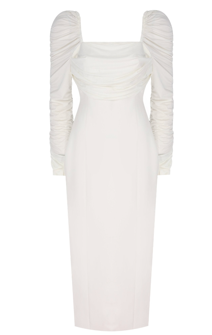 Ruched Sleeves Bodycon Dress