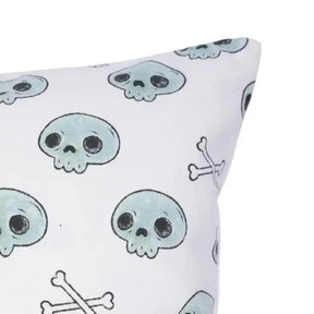 Natural Carved Thick Cotton White Pillow Cover - Skeleton