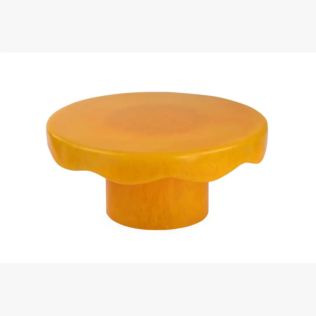 Scallop Handmade Resin Cake stand, Mustard - 9.5x4.5 Inches