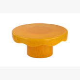 Scallop Handmade Resin Cake stand, Mustard - 9.5x4.5 Inches