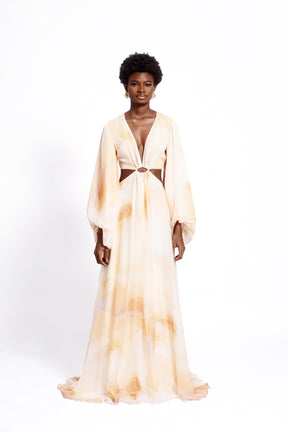 URI DRESS- PALE PEACH CHEMI