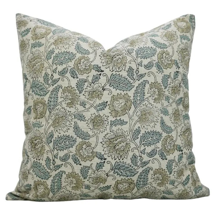Boho Decor Block  Print Linen Blend Cushion Cover - Mandakini