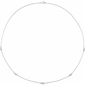 14K Gold 1/4 CTW Natural Diamond 5-Station 18" Necklace