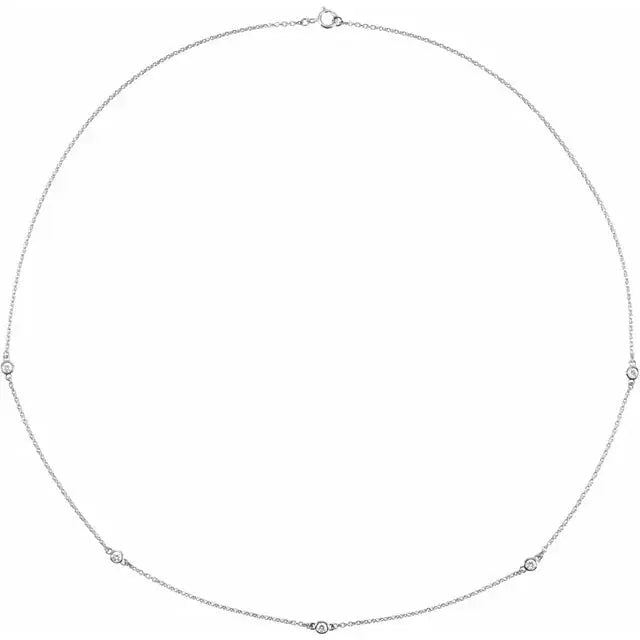 14K Gold 1/4 CTW Natural Diamond 5-Station 18" Necklace