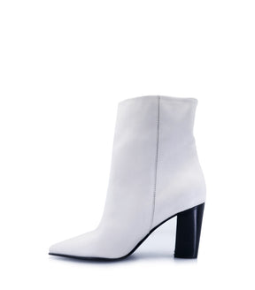 Chic White Leather Booties Reni