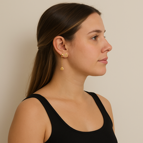 Asymmetrical Gold Ear Cuff & Earring Duo