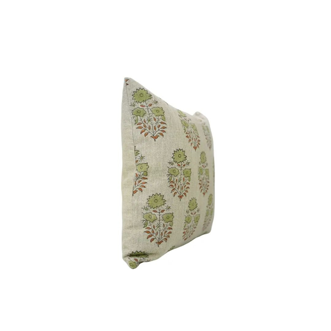 Decorative Block Print Thick Linen Table Pillow Cover- Mayra