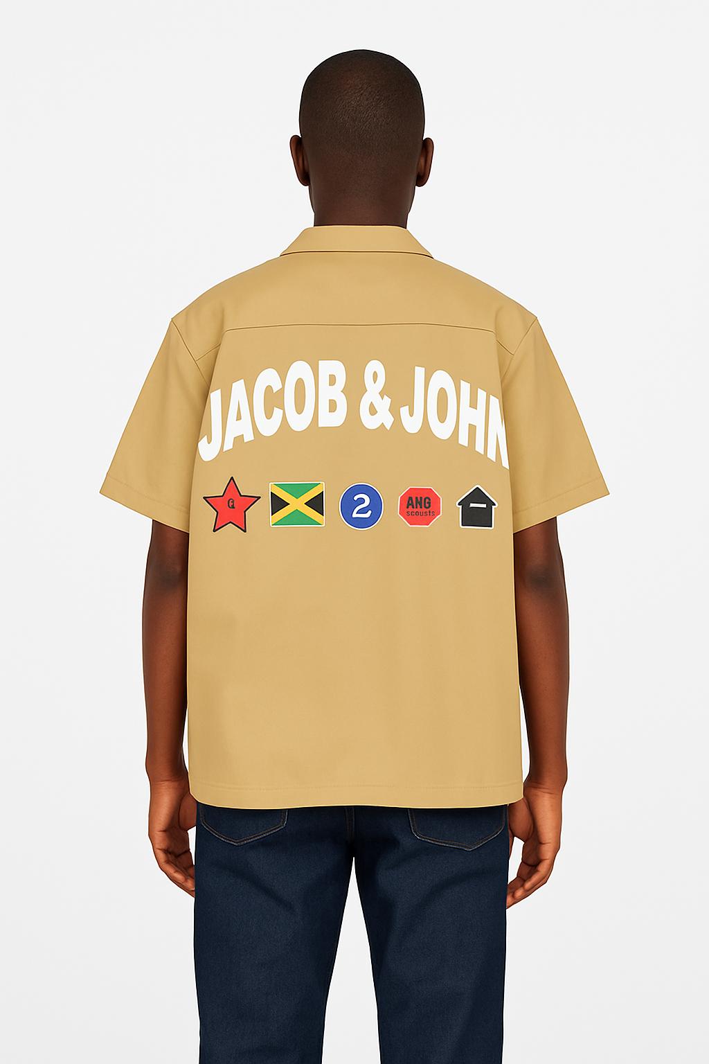 Khaki Logo Patch Cargo Shirt