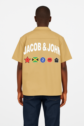 Khaki Logo Patch Cargo Shirt
