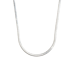 Silver Herringbone Thin Chain Necklace