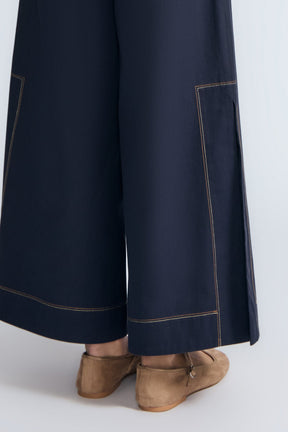 Zoe High-Rise Cotton Pants | Navy
