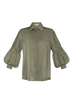 Tilsa Artisan Detail Blouse | Olive