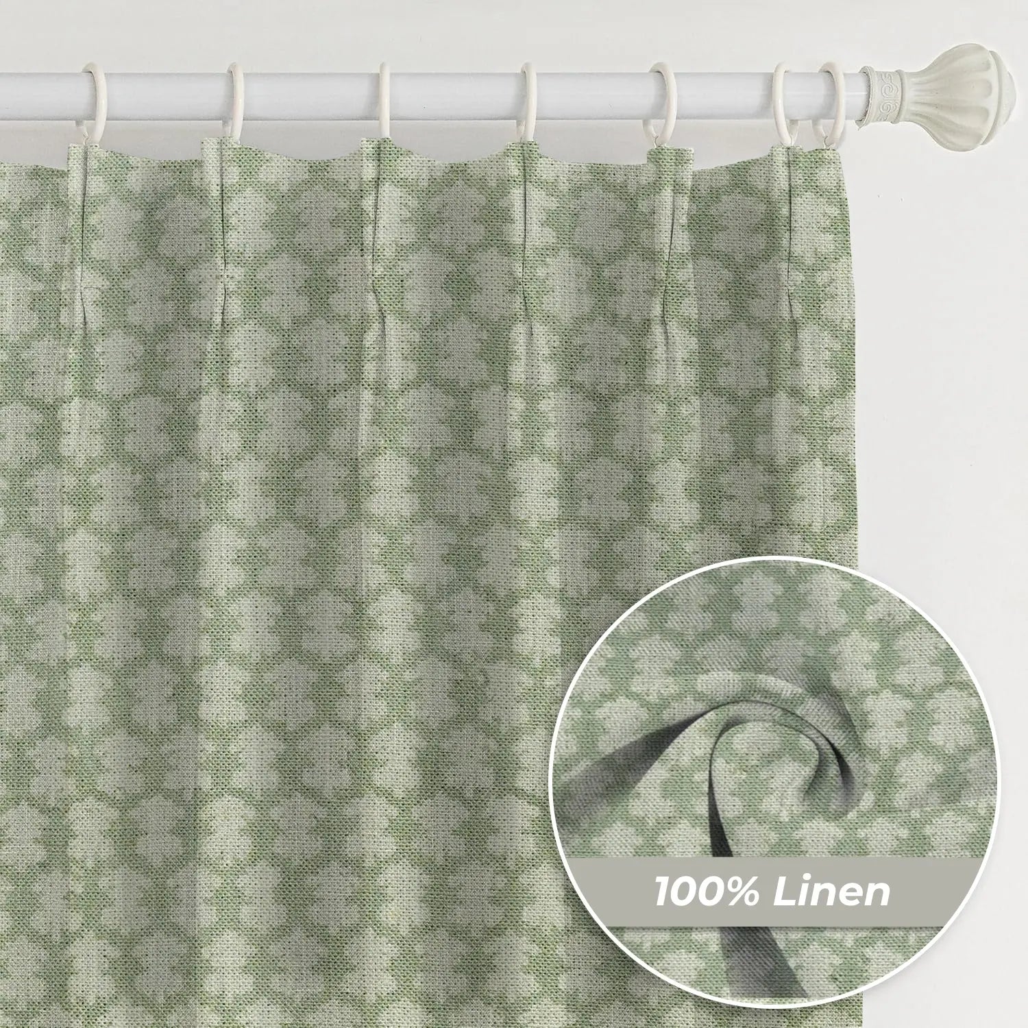 Traditional Design Thick Linen Pleated Curtain - Tarz