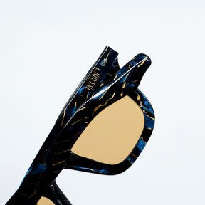Zid Sunglasses with Azurite Frame & Orange Lens