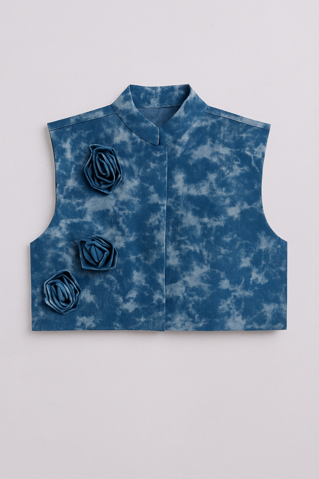 Floral Embellished Denim Vest