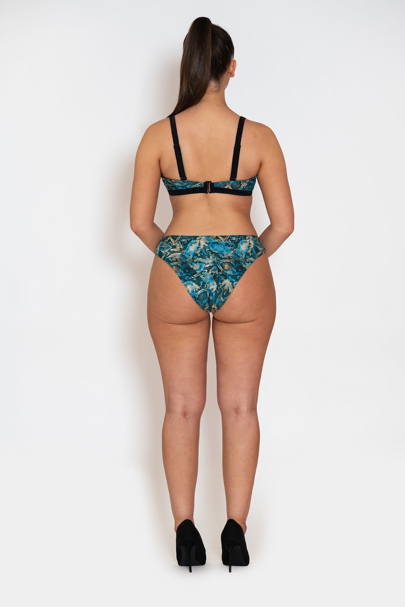 Curvy Kate Swim & Tonic Reversible Dipped Mini Brief Black/Snake
