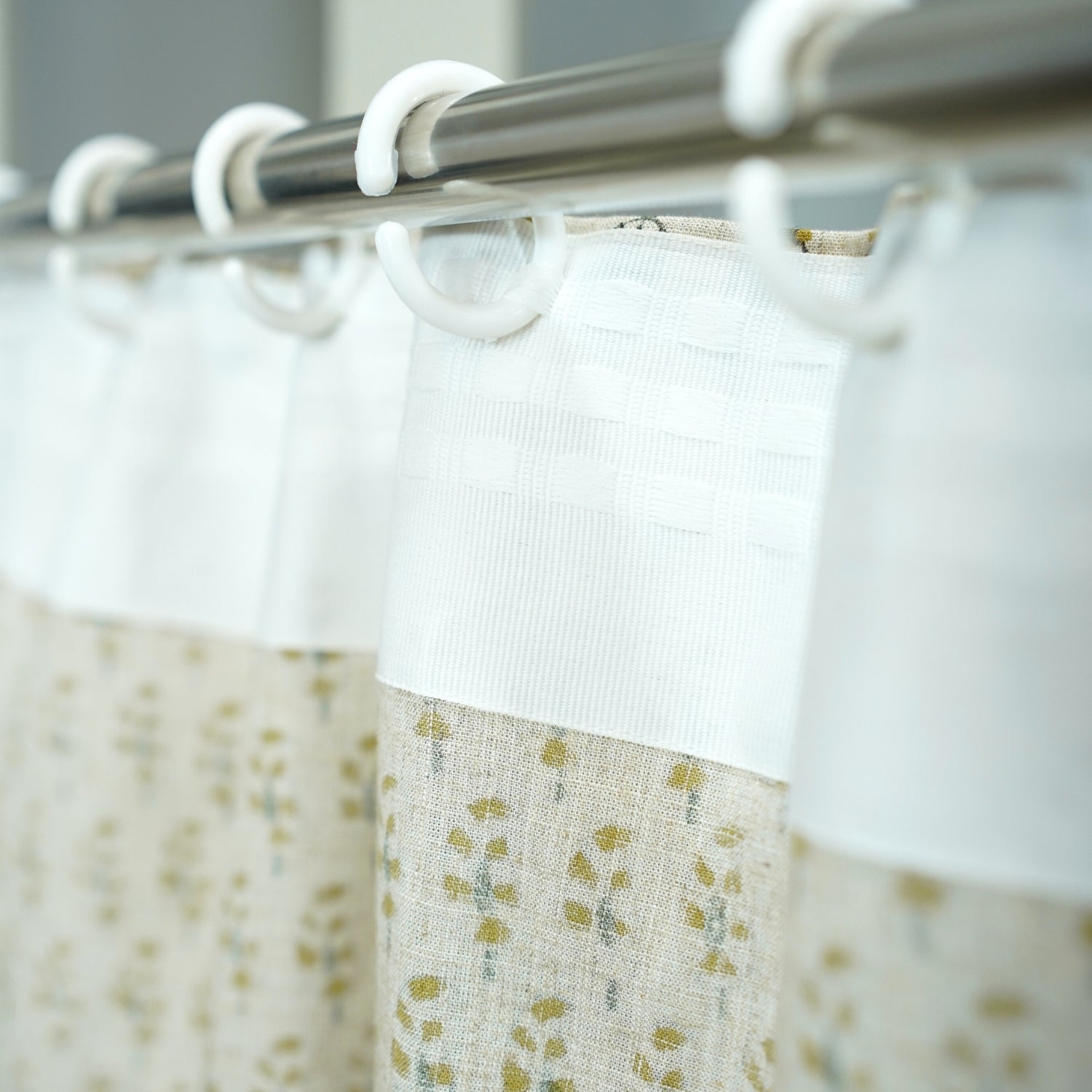 Boho Décor Block Design Viscose Linen Curtain- Lil Paisley
