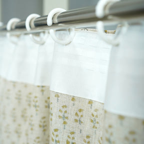 Boho Décor Block Design Viscose Linen Curtain- Lil Paisley