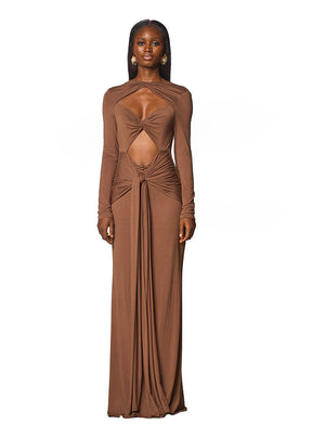 TSID DRESS- BROWN