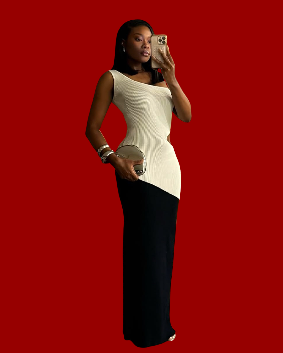 Monochrome hue dress