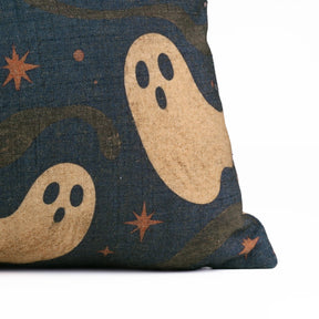 Spooky Season Linen Lumbar Pillow Cover Halloween Ghost