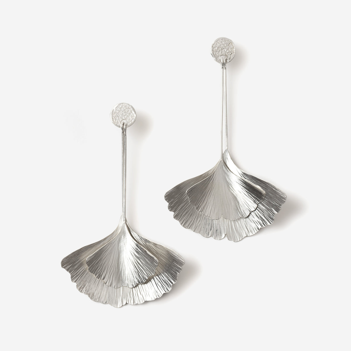 earrings DOUBLE LEAF SILVER